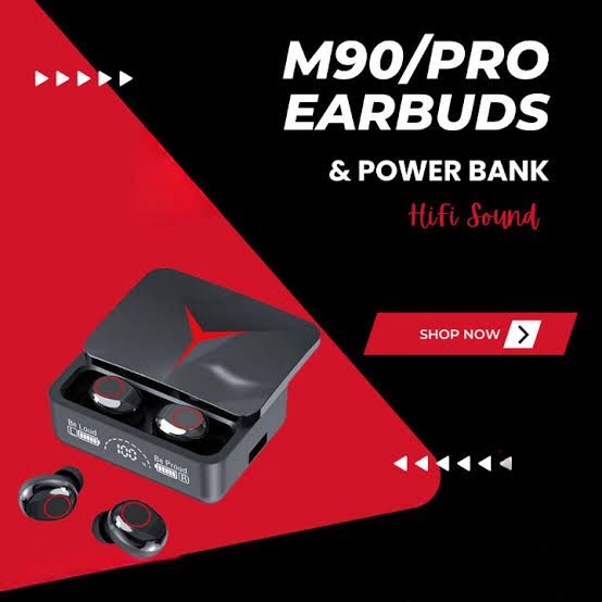 M90 Pro Earbuds TWS Earbuds 5.3 LED Light Wireless Earphone Gaming Earphones