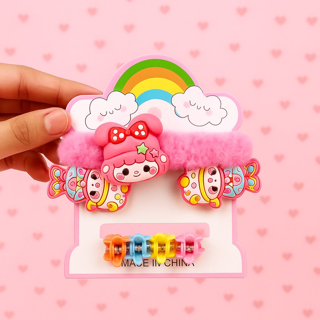 Stylish and Colorful Hair Bows with Sparkle Clips for Kids