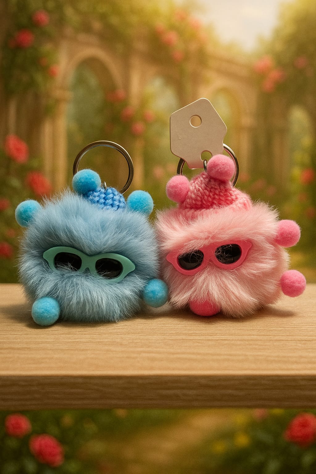 Fluffy Pom Pom Charm keychains