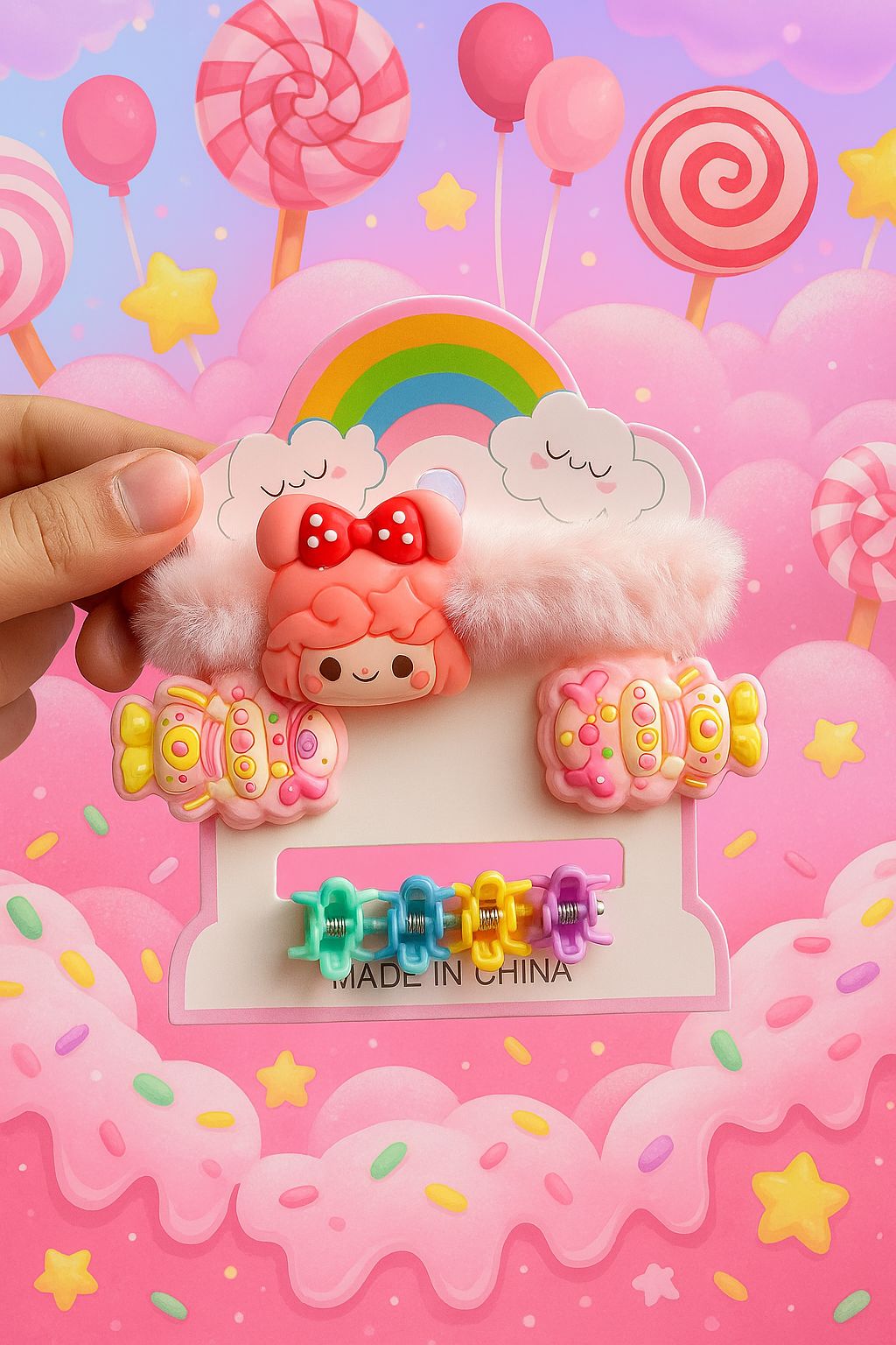 Stylish and Colorful Hair Bows with Sparkle Clips for Kids