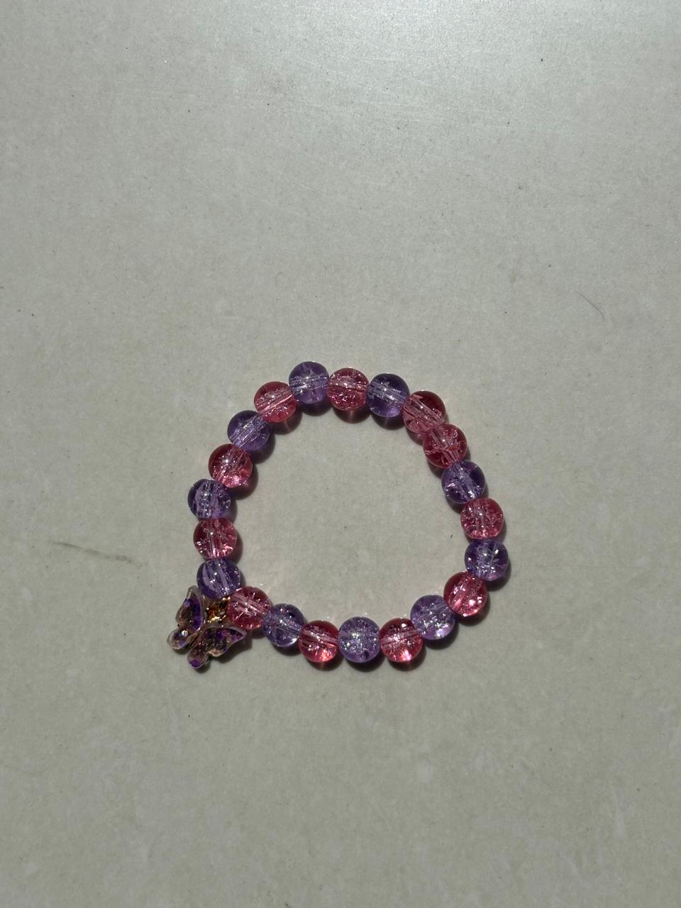 Set of 2 Elegant Beaded Bracelets with Butterfly Charms – Stylish Jewelry for Women & Girls – Fashion Accessory for Casual, Party Wear & Gifting