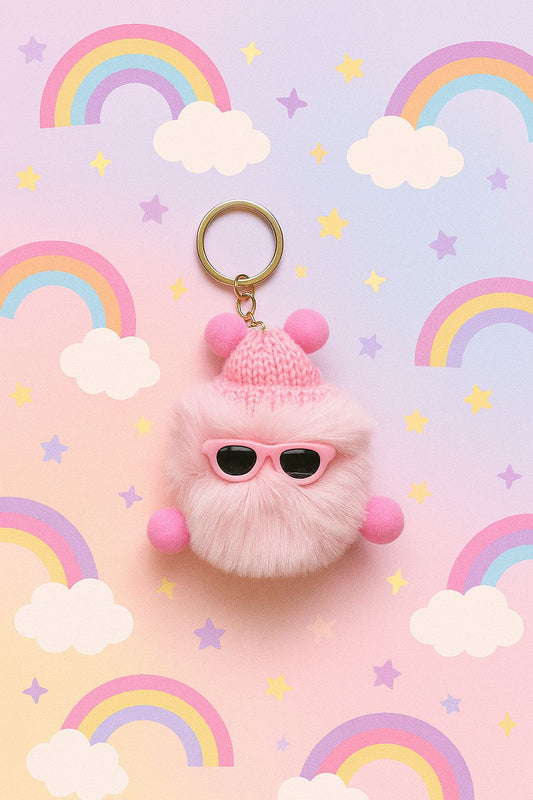 Fluffy Pom Pom Charm keychains